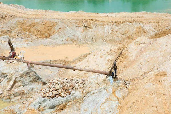 Sandabbau Südostasien — Stockfoto