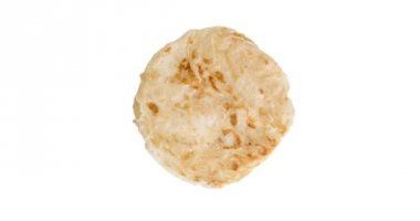 Dönen roti canai, ünlü Malezya gıda, tam uzunlukta beyaz arka plan üzerinde izole sorunsuz imkanı. 4 k görüntüleri video.