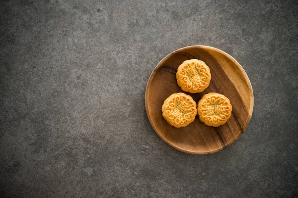 Traditional Baked Mooncakes Offered Friends Family Mid Autumn Festival Flatlay — Stock Photo, Image