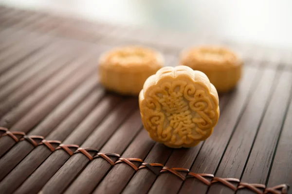 Moon Cakes Traditionally Baked Pastry Eaten Mid Autumn Festival Chinese — Stock Photo, Image