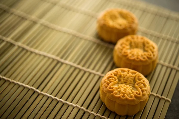 Mooncakes Traditionally Baked Pastry Eaten Mid Autumn Festival Chinese Character — Stock Photo, Image