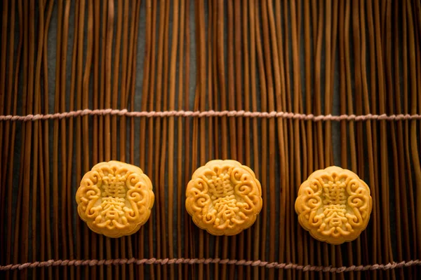 Bolos Tradicionais Pastelaria São Comidos Durante Festival Meio Outono Flatlay — Fotografia de Stock