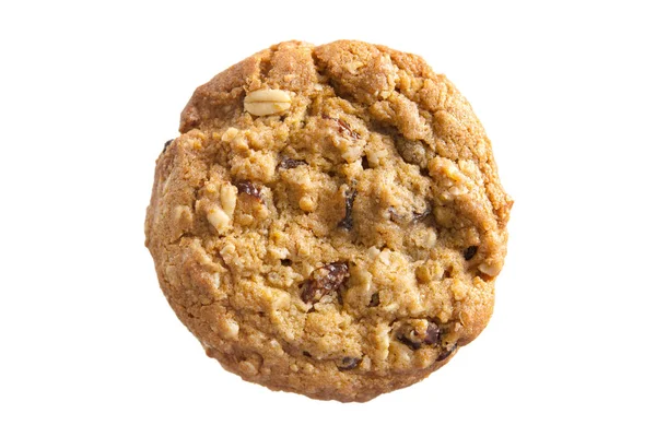 Havregryn Russin Cookie Isolerad Vit Bakgrund — Stockfoto