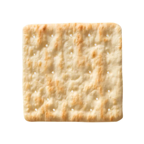 Vierkante Soda Cracker Geïsoleerd Witte Achtergrond — Stockfoto