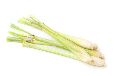 Taze yeşil limon otu beyaz arkaplanda izole edilmiş..