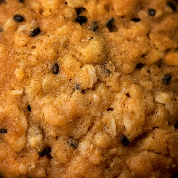 Nahaufnahme Vegane Haferflocken Chiaseeds Cookies Mit Natürlichem Licht — Stockfoto