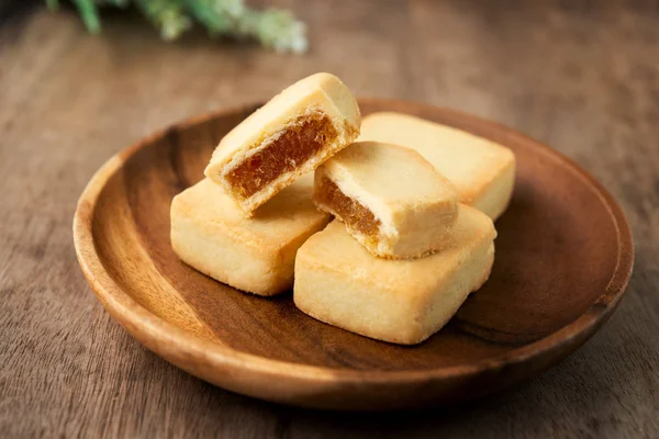 Ananaskuchen Ist Ein Süßes Traditionelles Taiwanesisches Gebäck Das Butter Mehl — Stockfoto