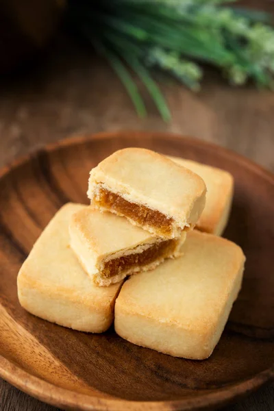 Ananaskuchen Ist Ein Süßes Traditionelles Taiwanesisches Gebäck Das Butter Mehl — Stockfoto