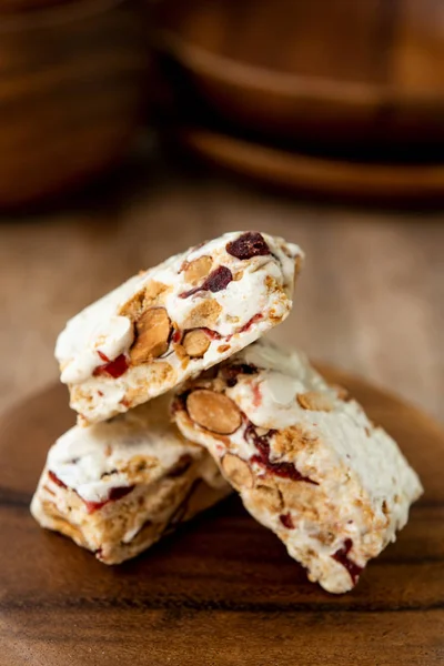 Homemade Nougat Bar Natural Light — Stock Photo, Image