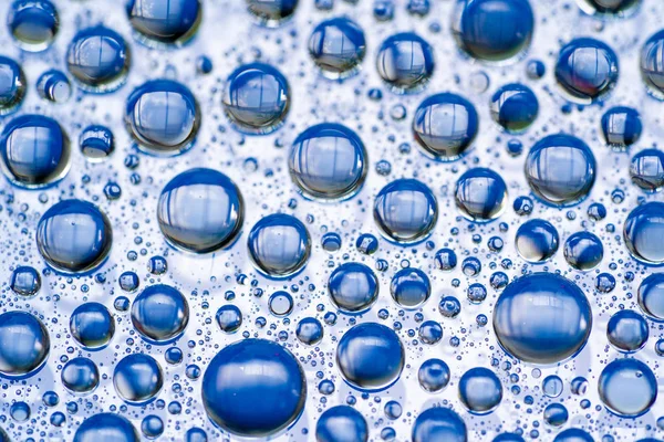 Blauwe Water Drops Achtergrond Close — Stockfoto