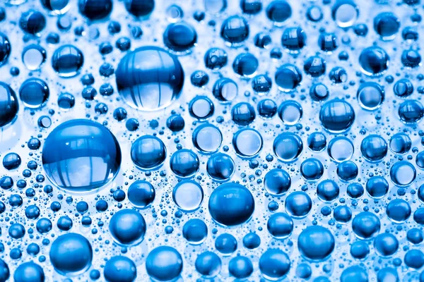 Blauwe Water Drops Achtergrond Close — Stockfoto