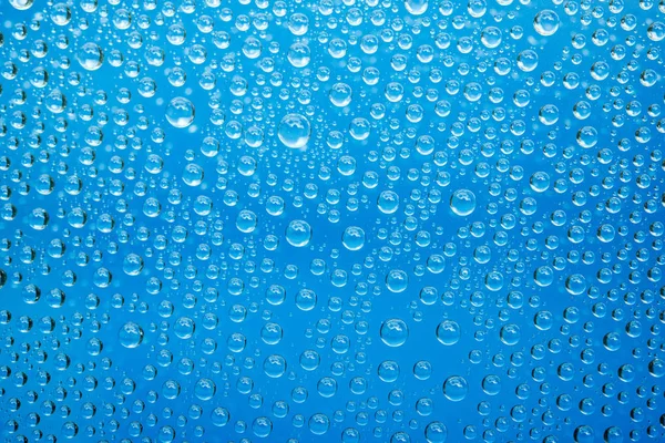 Gocce Acqua Sfondo Blu — Foto Stock