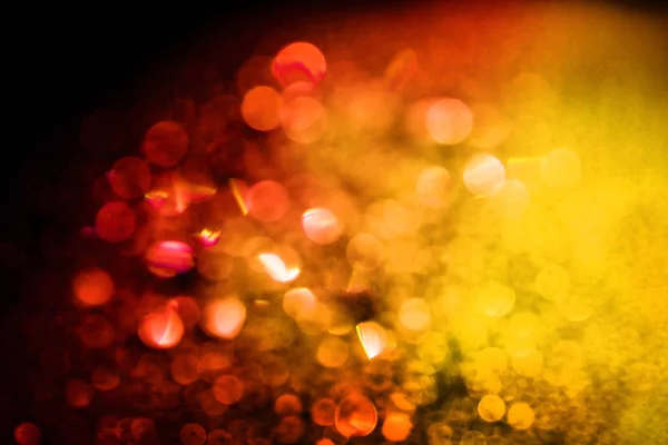 Geel Rood Glitter Lights Bokeh Achtergrond Intreepupil — Stockfoto