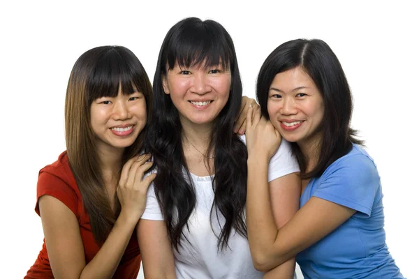 Aziatisch Vrouwen Portret Witte Achtergrond Leeftijd — Stockfoto