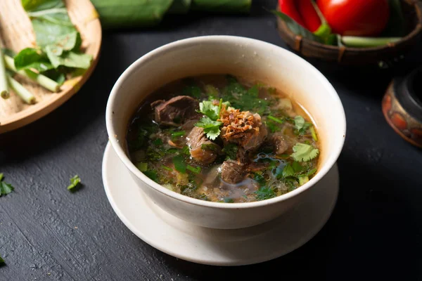 Ázsiai Csontleves Vagy Sup Tulang Népszerű Hagyományos Maláta Étel — Stock Fotó