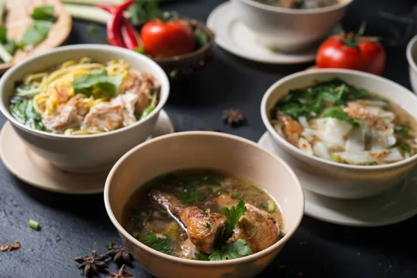 Various Southeast Asian Dishes Noodles Soup — Stock Photo, Image