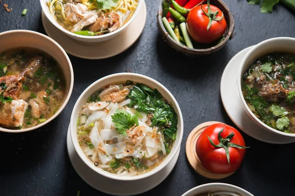 Various Southeast Asian Dishes Noodles Soup — Stock Photo, Image