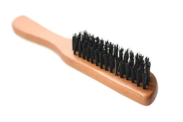 Soies naturelles brosse à cheveux isolé — Photo