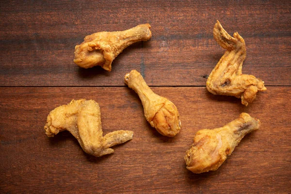 Flat lay original recipe fried chickens — Stock Photo, Image