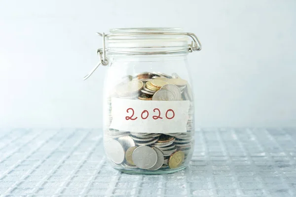 Saving jar with coins — Stock Photo, Image