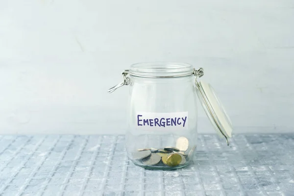 Saving jar with coins — Stock Photo, Image