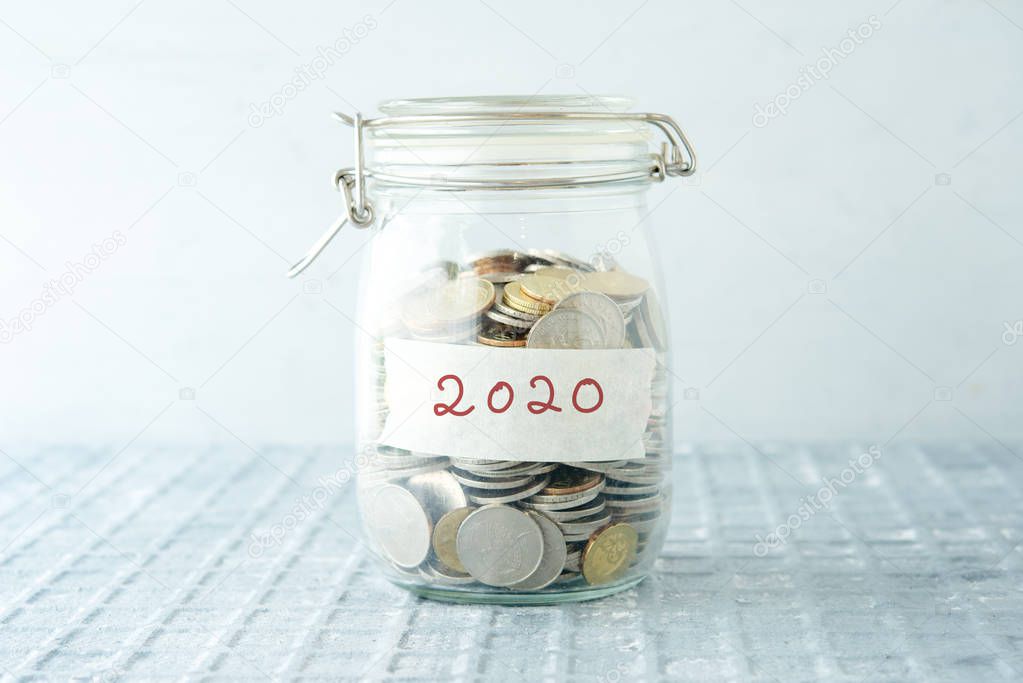 Saving jar with coins