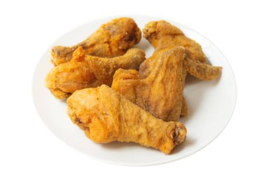 Kaplı izole tavuk kızarmış.