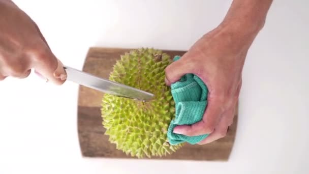 Jak Loupat Durian Král Ovoce — Stock video