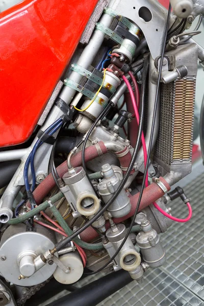 良好な状態でオートバイ エンジンのクローズ アップ — ストック写真