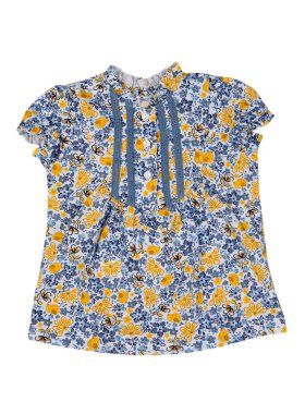 Çocuk pamuklu elbise. Beyaz arka plan üzerinde izole