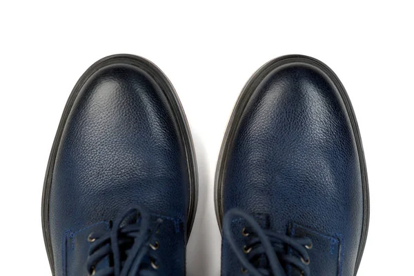 Zapatos Hombre Cuero Con Estilo Aislar Sobre Fondo Blanco —  Fotos de Stock