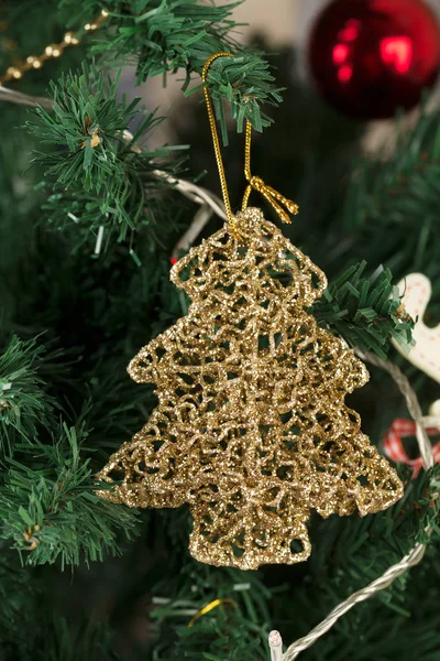 Vánoční Stromeček Ozdobami Closeup — Stock fotografie