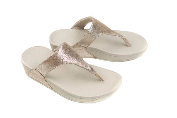 Pair Female Sandals Isolate White Background — Stock Photo, Image