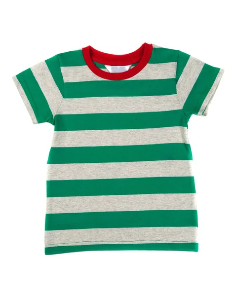 Shirt Listrada Infantil Isolar Fundo Branco — Fotografia de Stock