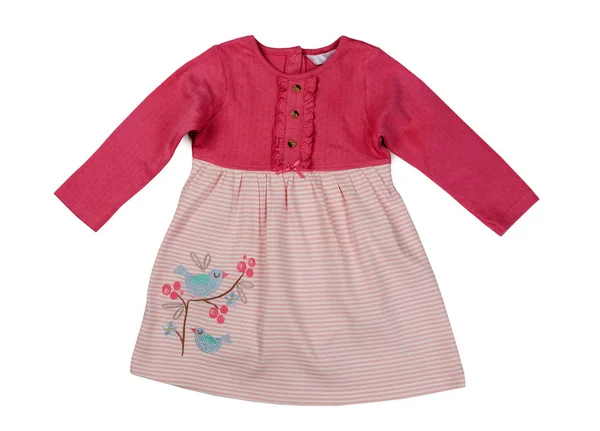 Robe Enfant Pour Fille Isoler Sur Fond Blanc — Photo