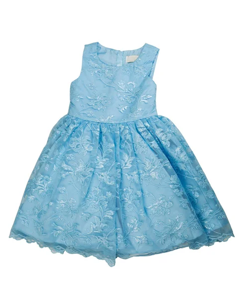 Robe Bleue Pour Enfants Isoler Sur Fond Blanc — Photo