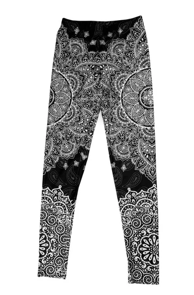 Schwarze Und Weiße Hosen Für Yoga Isolieren Auf Weißem Hintergrund — Stockfoto
