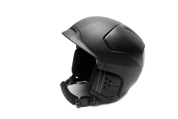 Casque Ski Noir Isoler Sur Fond Blanc — Photo