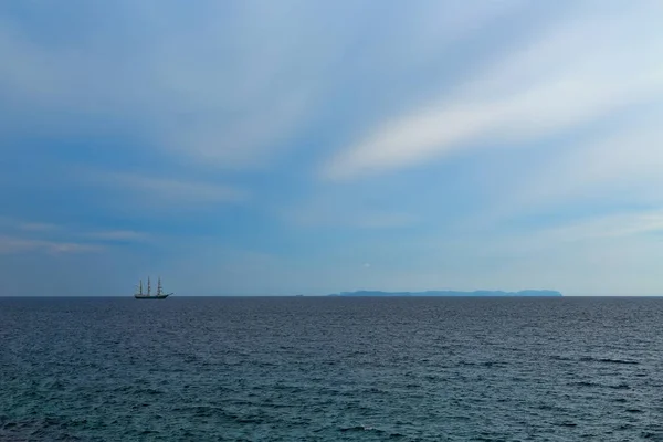 Ship Three Masts Sea Horizon — Stock Photo, Image