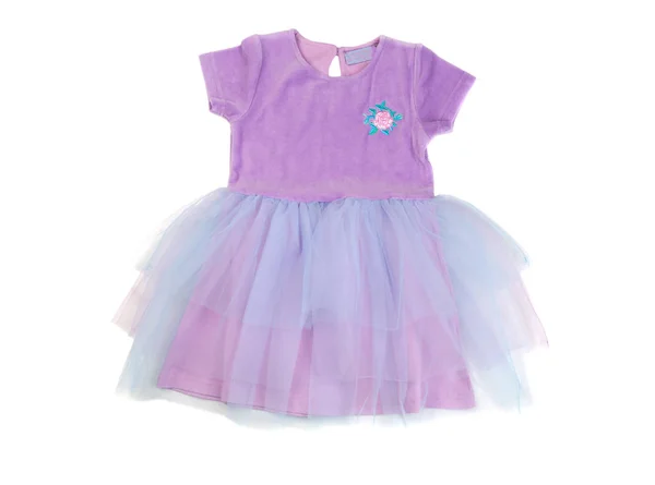Purple Baby Dress Elegant Isolate White Background — Stock Photo, Image