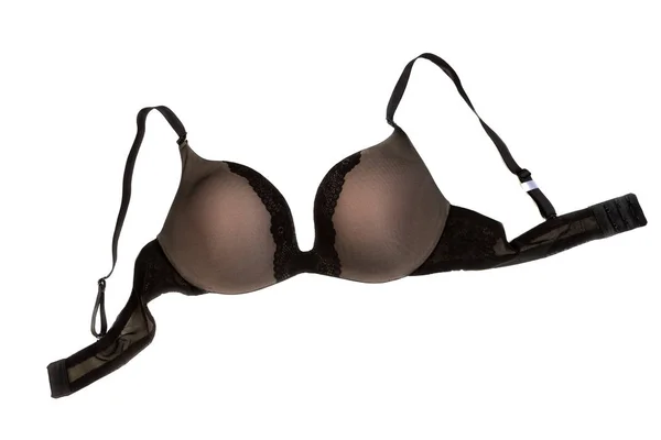 Soutien Gorge Noir Isoler Sur Fond Blanc — Photo