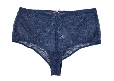 Mavi dantel külot. Beyaz izole