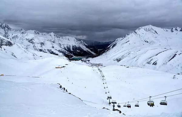 Sentiers de ski dans la station de Kuhtai — Photo