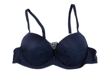 Mavi sütyen. Beyaz üzerinde izole