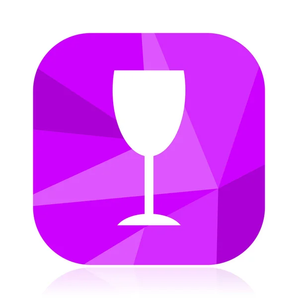 Alcohol Icono Vector Plano Botón Web Cristal Violeta Vine Signo — Vector de stock