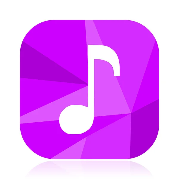 Music Flat Vector Icon Violet Web Button Internet Square Sign — Stock Vector