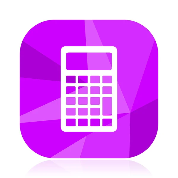 Kalkulator Płaskie Wektor Ikona Calc Fiołek Przycisk Math Znak Kwadratowych — Wektor stockowy