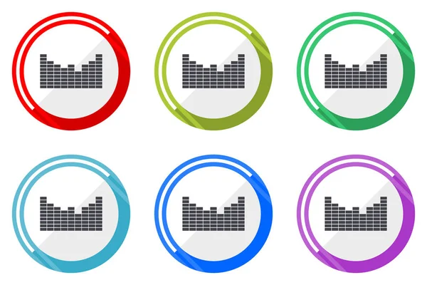 Sound Vector Icons Set Colorful Flat Design Internet Symbols White — Stock Vector