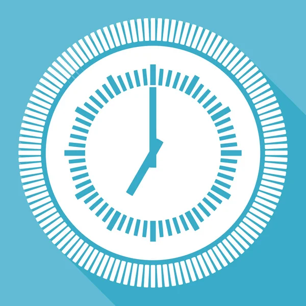 Time Editable Flat Vector Icon Square Web Button Blue Computer — Stock Vector