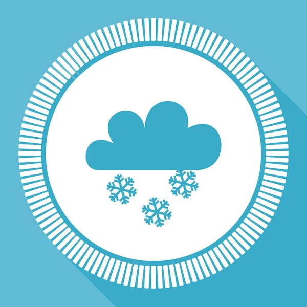 雪可编辑平面矢量图标 天气预报广场网页按钮 蓝色电脑和智能手机应用程序在 Eps 的应用标志 — 图库矢量图片